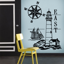 Vinyles phare et rose des vents