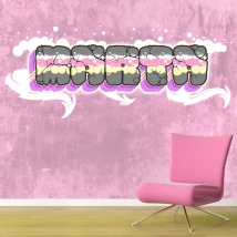 Vinyles décoratifs noms avec effet graffiti