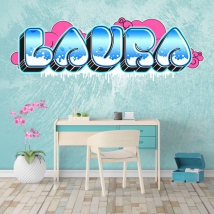 Vinyles et autocollants noms avec effet graffiti