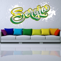 Autocollant en vinyle nom avec effet graffiti