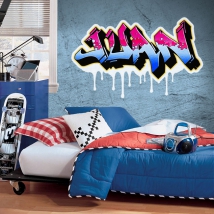 Autocollants de nom avec effet graffiti