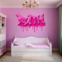 Vinyles adhésifs graffiti avec des noms personnalisés