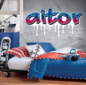 Vinyles décoratifs et autocollants graffiti noms personnalisés