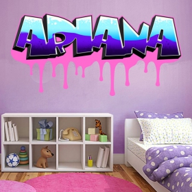 Autocollants de noms personnalisés effet graffiti