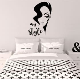 Vinyles d&eacute;coratifs et autocollants visage de femme my style