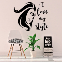 Vinyles et autocollants visage de femme i love my style