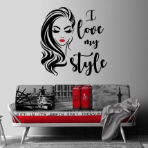 Vinyles décoratifs et autocollants visage de femme i love my style
