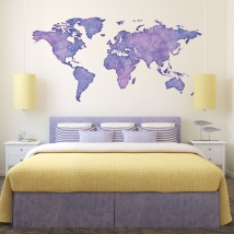 Vinyles carte du monde couleur
