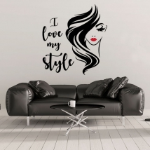 Vinyles adhésifs visage de femme i love my style