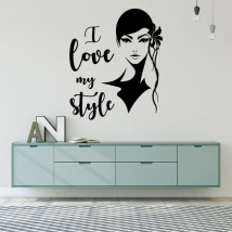 Autocollants vinyles visage de femme i love my style