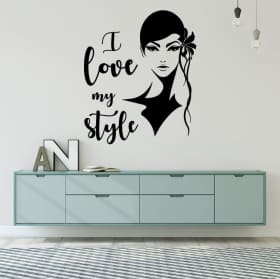Autocollants vinyles visage de femme i love my style