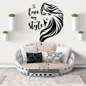 Vinyle adh&eacute;sif visage de femme i love my style