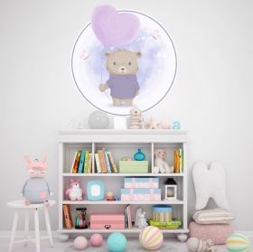 Vinyle pour enfants ou bébés ours avec ballon