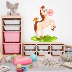 Vinyles pour enfants cheval et papillon