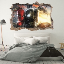 Vinyles décoratifs 3d marvel spiderman et venom