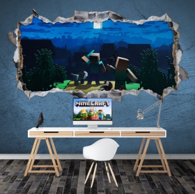 Vinyles décoratifs 3d minecraft