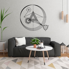 Vinyles décoratifs triangles avec des traits et des cercles