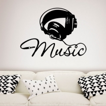 Vinyles décoratifs et autocollants écouteurs musique