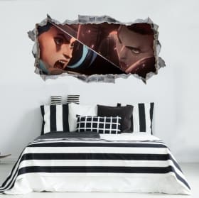 Vinyles mur cass&eacute; 3d arcane