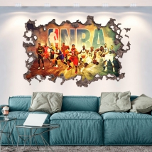 Vinyles trou mur 3d basketball nba