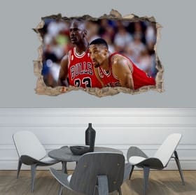 Vinyle d&eacute;coratif 3d michael jordan chicago bulls
