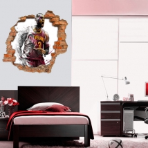 Vinyles décoratifs 3d basket lebron james nba