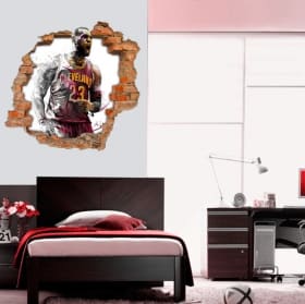 Vinyles d&eacute;coratifs 3d basket lebron james nba