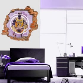 Vinyles et autocollants 3d lebron james nba
