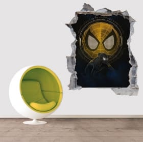 Vinyles d&eacute;coratifs trous 3d spider-man no way home