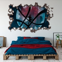 Vinyle et autocollants effet mur cassé 3d spider-man no way home