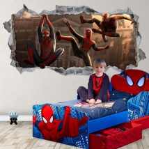 Vinyles décoratifs et autocollants mur cassé 3d spider-man no way home