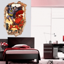 Vinyles mur cassé 3d batman