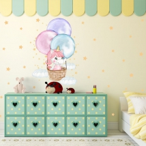 Stickers muraux licorne dans le ballon