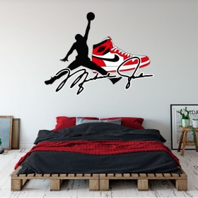 Stickers muraux joueur de basket michael jordan