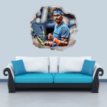 Vinyles mur 3d tennis rafa nadal