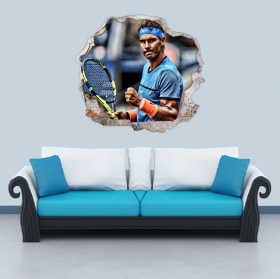 Vinyles mur 3d tennis rafa nadal