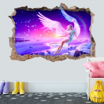 Vinyle 3d illustration femme ange