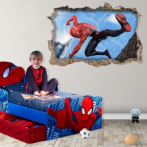 Vinyles trou mur 3d spider-man miles morales