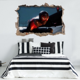 Vinyles et autocollants marvel trou 3d spider-man miles morales