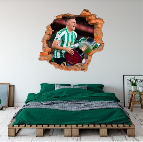 Vinyle trou 3d soccer real betis balompié