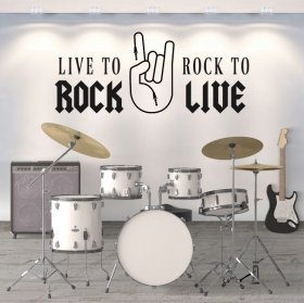 Vinyle décoratif phrase en anglais rock and roll