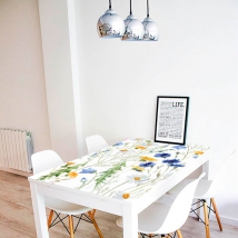 Vinyle décoratif fleurs pour décorer les tables