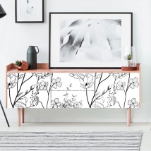 Vinyles fleurs pour commodes ou tiroirs
