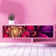 Vinyles pour décorer meubles et armoires fleur fractale