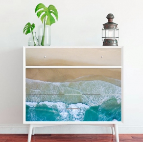 Vinyles pour décorer des meubles ou des armoires plage du rivage