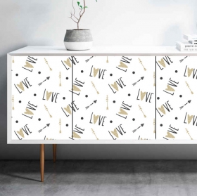 Vinyle pour meubles ou armoires texte love