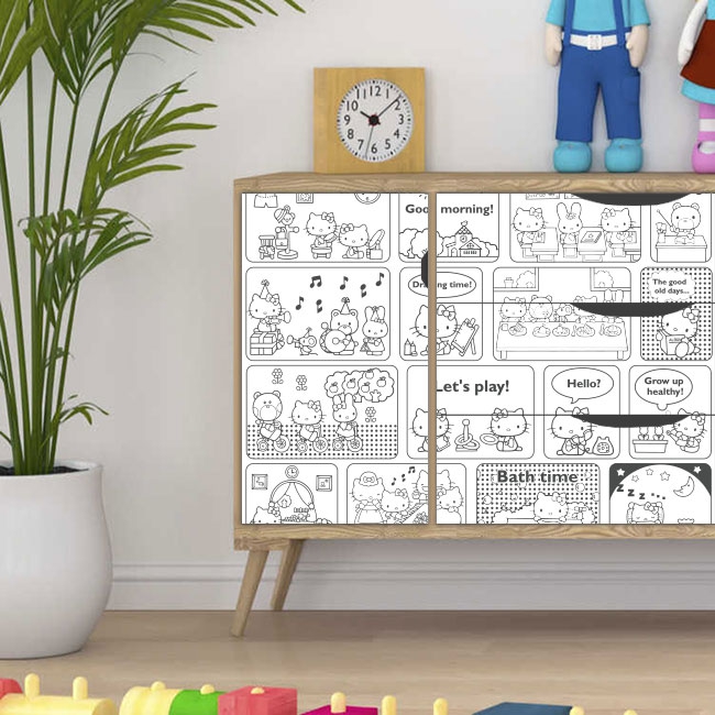 🥇 Vinyles hello kitty pour meubles ou armoires 🥇