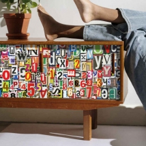 Vinyles pour meubles et armoires collage lettres