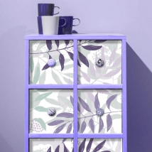 Vinyles fleurs et feuilles pour meubles et armoires