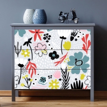 Vinyles fleurs pour décorer des meubles ou des armoires